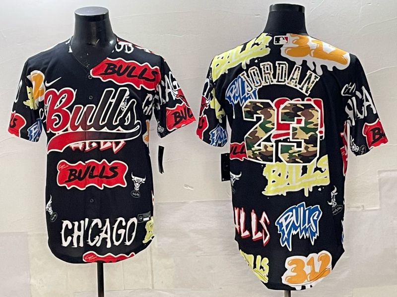 Men Chicago Bulls Nike 23 Jordan black NBA 2025 Jersey style 015